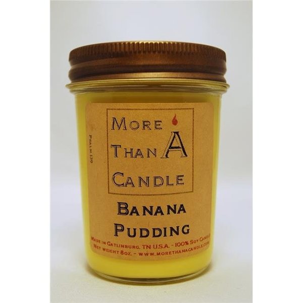 More Than A Candle More Than A Candle BNP8J 8 oz Jelly Jar Soy Candle; Banana Pudding BNP8J